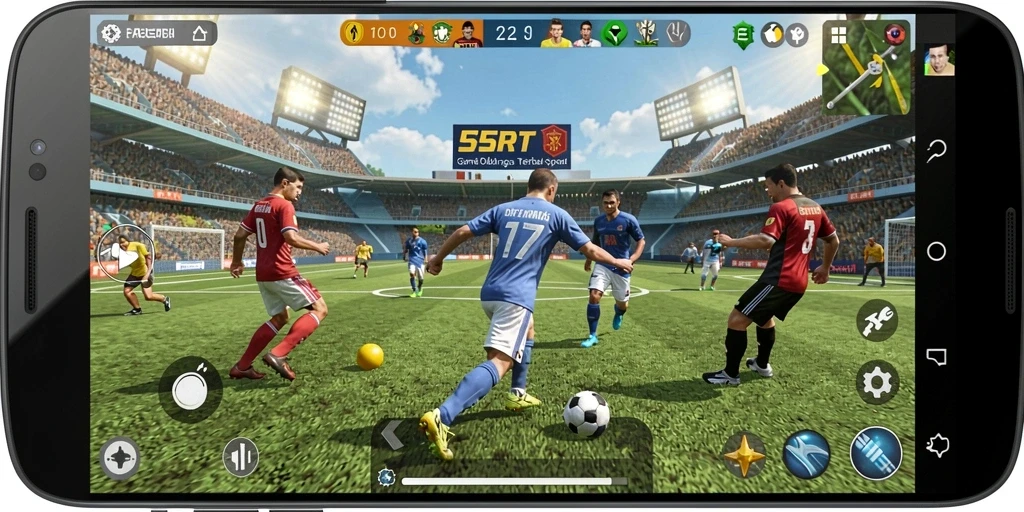 Tampilan gameplay seru di <strong>55RT</strong> dengan aksi olahraga mendebarkan.