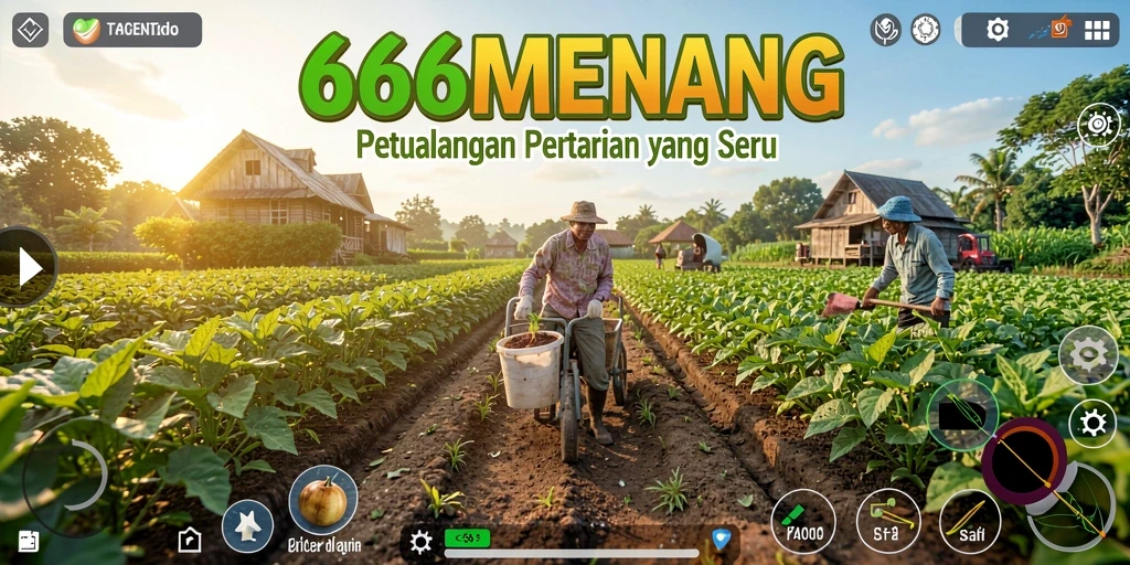 Screenshot gameplay <strong>666MENANG</strong> menampilkan pertanian yang penuh warna.
