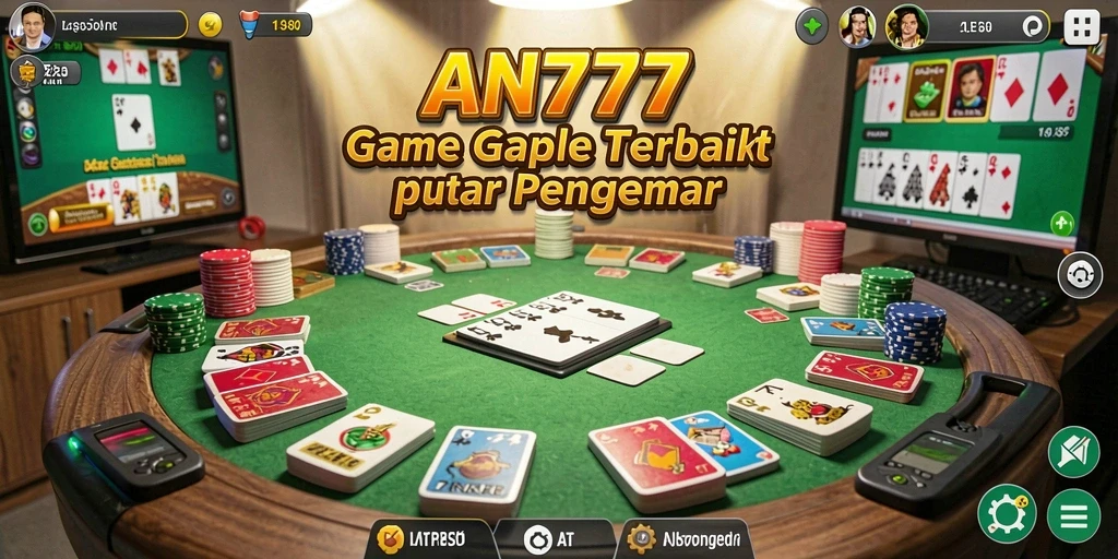 Tampilan gameplay AN777 dengan suasana permainan Gaple yang seru.