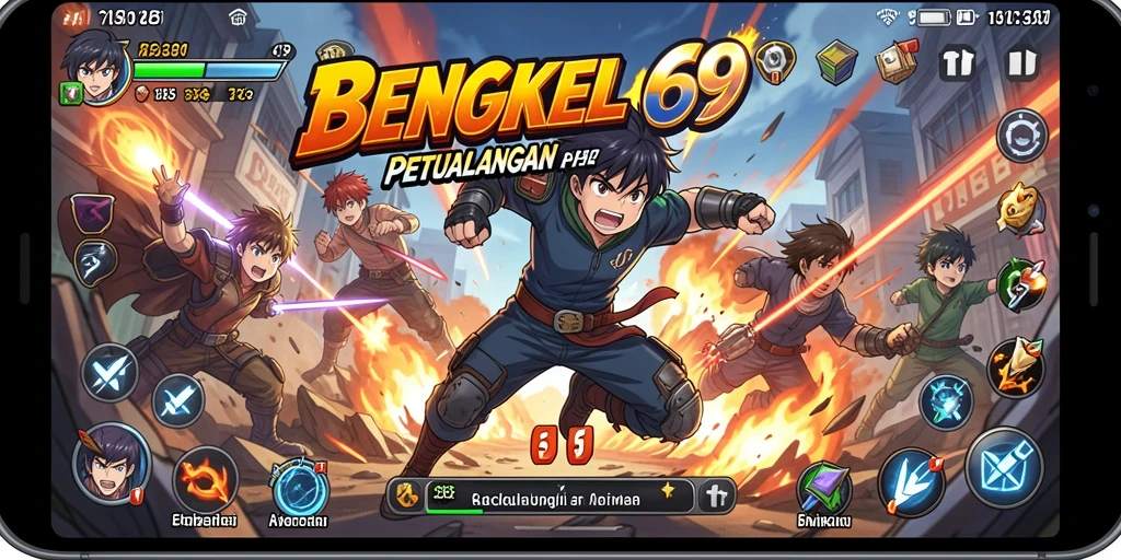 Tampilan menarik dari gameplay BENGKEL69 dengan karakter anime.