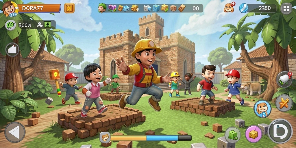 Gameplay menantang dengan berbagai puzzle di DORA77.