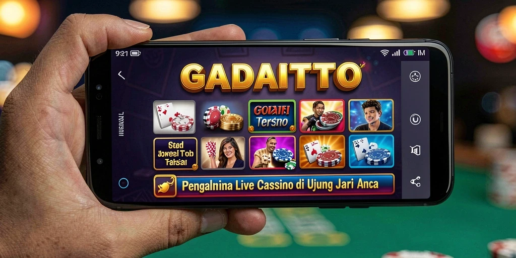 Screenshot utama GADAITOTO menampilkan dealer profesional dan suasana permainan Live Casino.