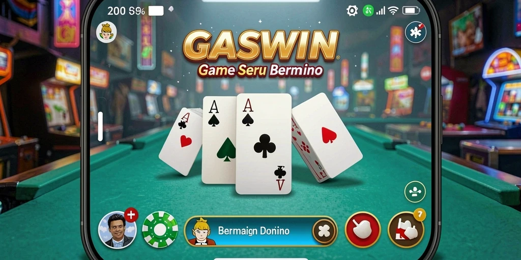Tampilan gameplay GASWIN yang menampilkan momen seru permainan Domino.