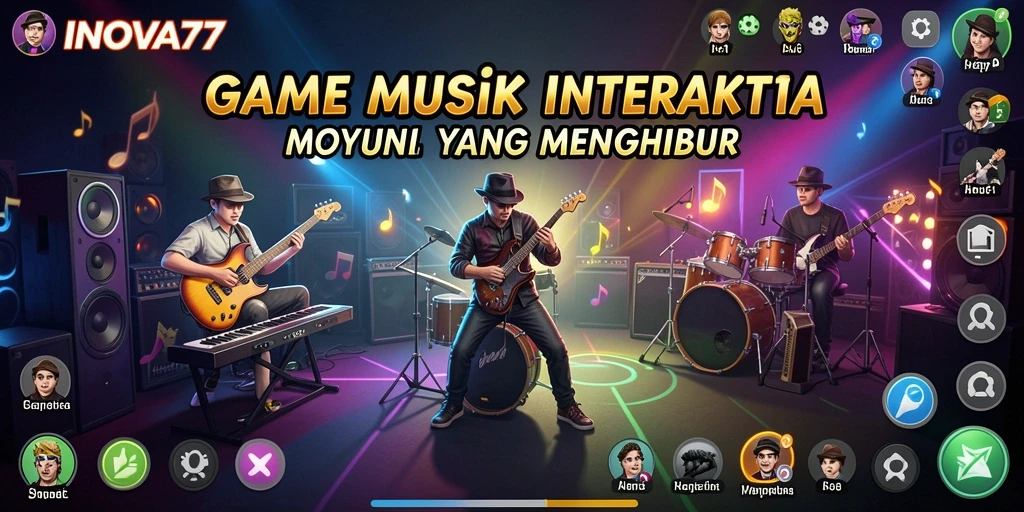 Screenshot gameplay INOVA77 dengan interaksi musik yang menarik.