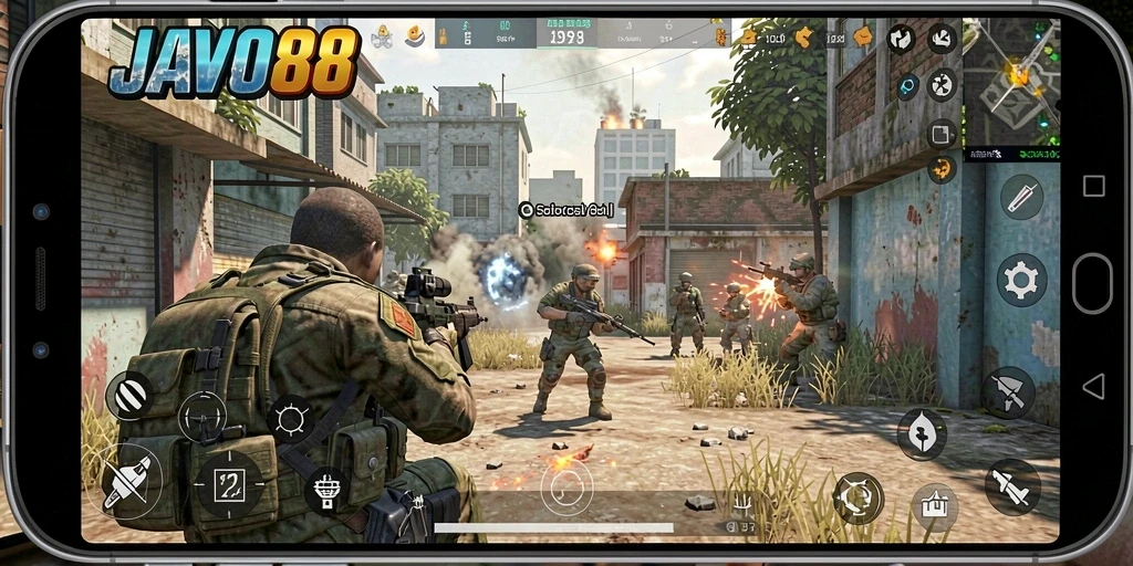 Tangkapan layar utama dari gameplay intens JAVO88.