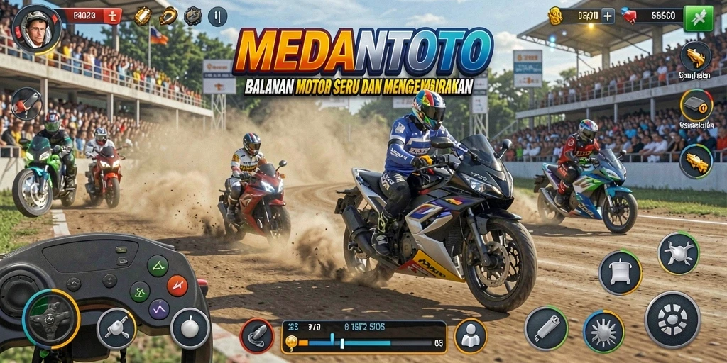 Screenshot gameplay menampilkan adrenalin tinggi dalam balapan motor.