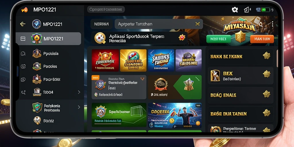 Tampilan gameplay Sportsbook dan fitur taruhan di MPO1221.