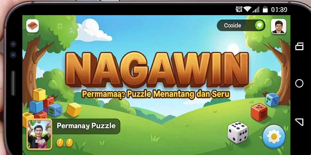 Screenshot NAGAWIN menampilkan gameplay Puzzle yang menarik.