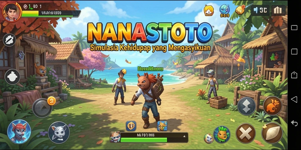 Gameplay NANASTOTO menampilkan berbagai aktivitas menarik dalam dunia virtual.