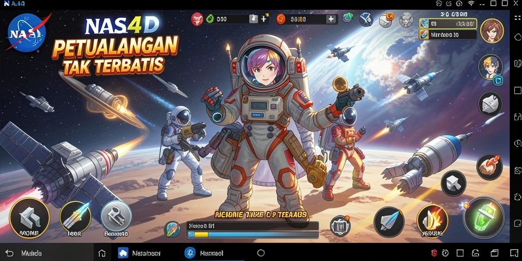 Gameplay Nasa4D yang menarik dan penuh warna.