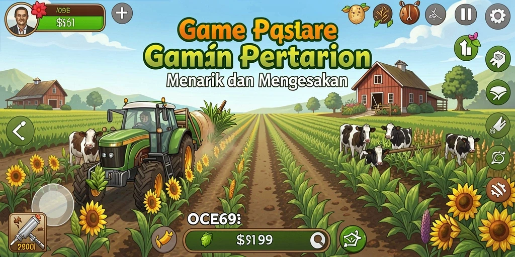 Tangkapan layar gameplay OCE69 dengan aktivitas pertanian yang seru.