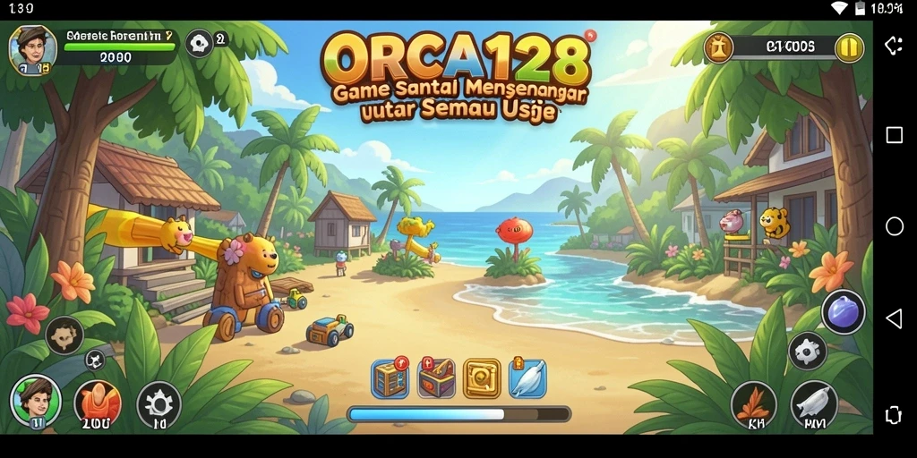 Screenshot gameplay ORCA128 yang menunjukkan pengalaman bermain yang santai dan menyenangkan.