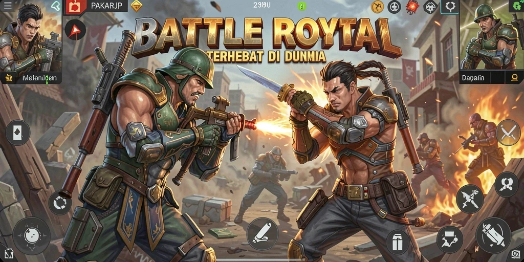 Gameplay seru PAKARJP dengan pertarungan Battle Royale yang mendebarkan.