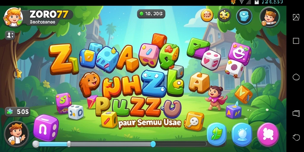 Screenshot gameplay ZORO77 menampilkan serunya menyelesaikan teka-teki.